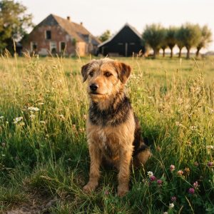 Hond in het gras